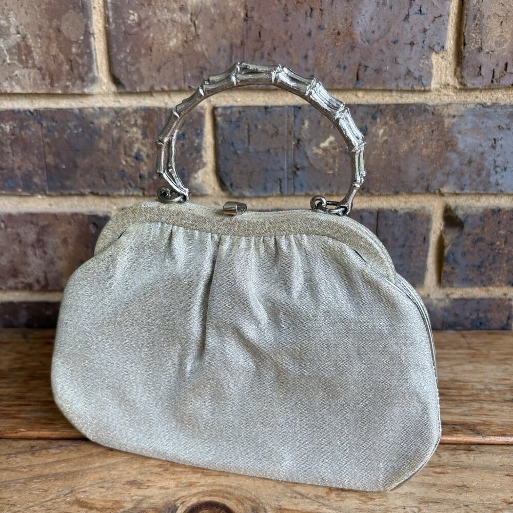 VTG After Five Small Silver Handbag Clutch Made In USA